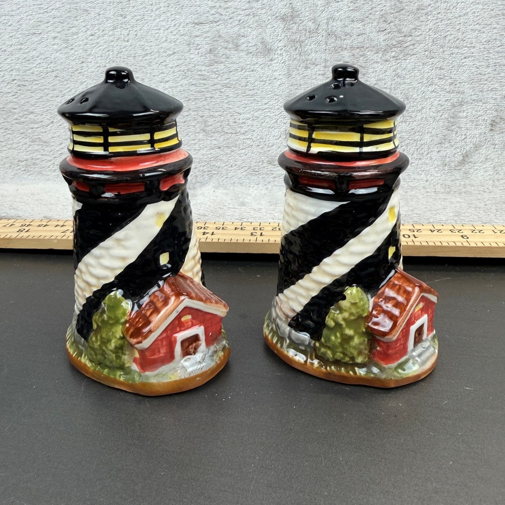 Lighthouse Salt and Pepper Shakers Set Nautical‎ Coastal Decor 4"